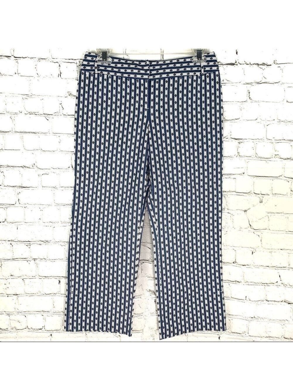 EUC-VINTAGE 90s Ann Taylor Loft, Stretch, Printed, Cropped,Pockets,St Leg Pants